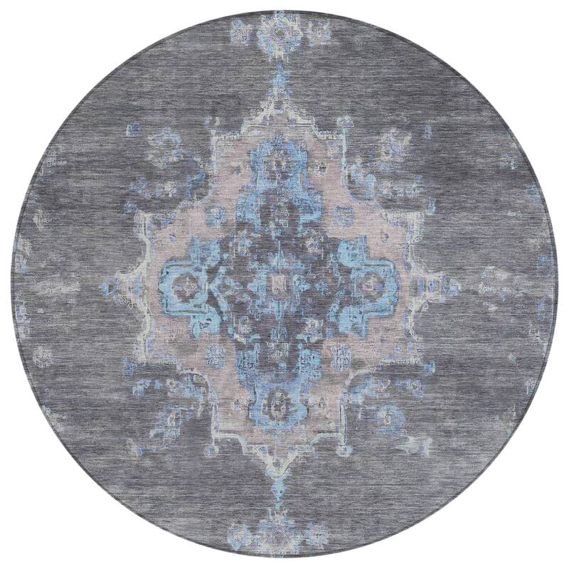Machine Washable Indoor/ Outdoor Traditional Tabriz Chantille Rug