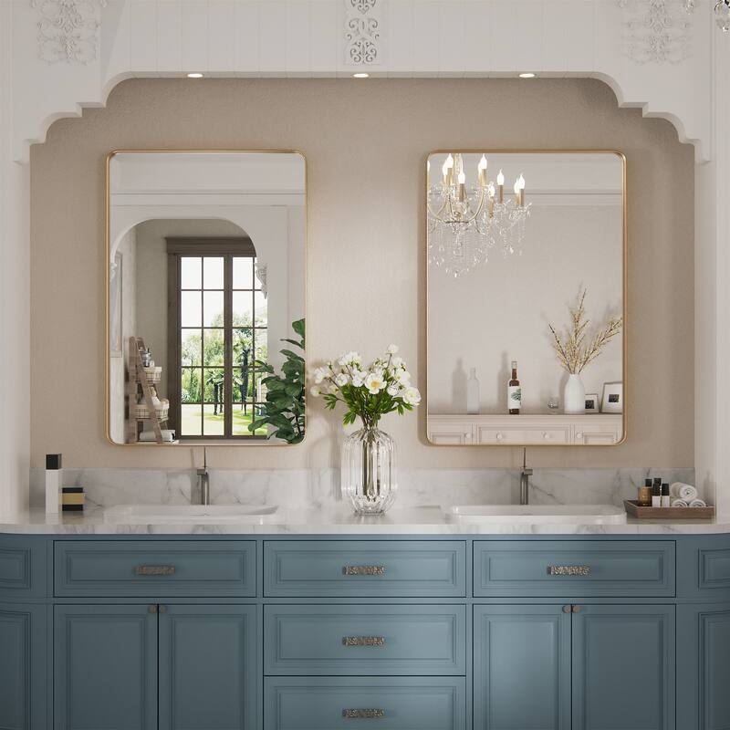 Rectangle Bathroom Vanity Mirror with Metal Frame(Vertical/Horizontal)