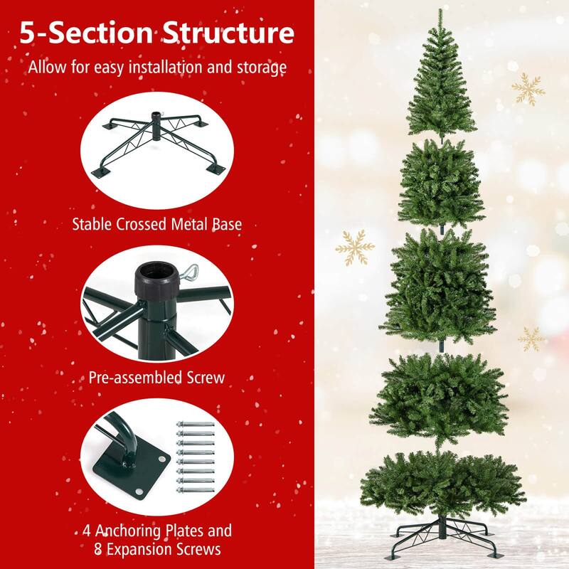 Costway 12 FT Artificial Christmas Tree & Quick Power Connector 2536 - Green - See Details