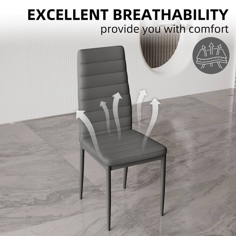 Modern Faux Leather Upholstered Dining Chair (Set of 4)