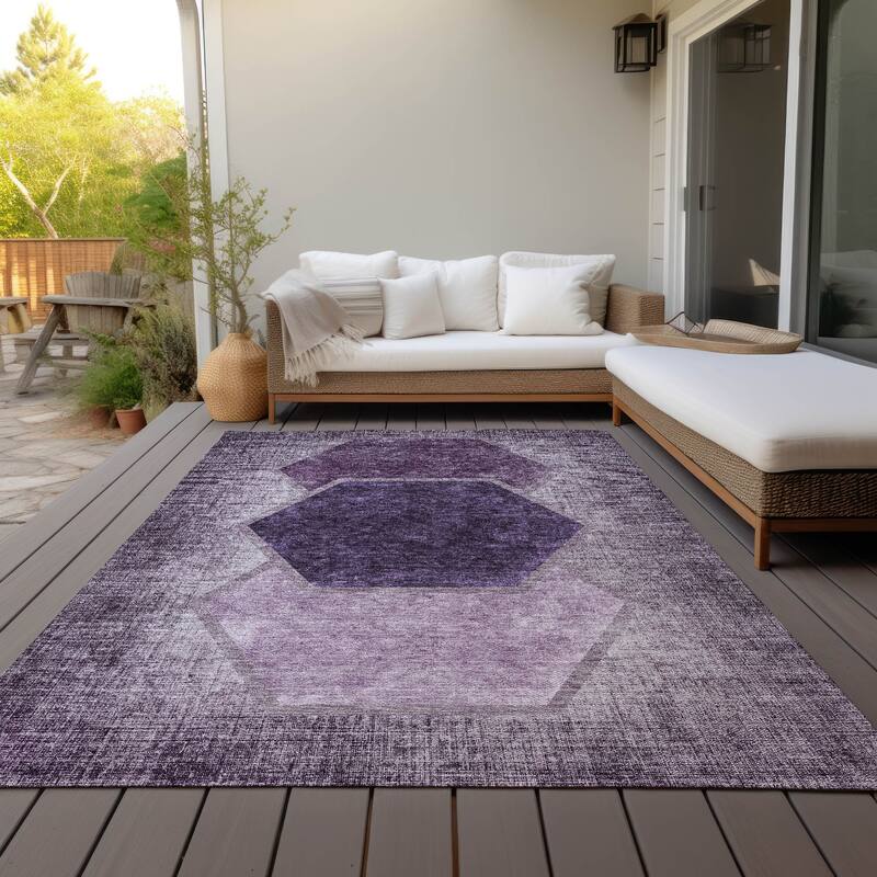 Machine Washable Indoor/ Outdoor Chantille Modern Boho Rug