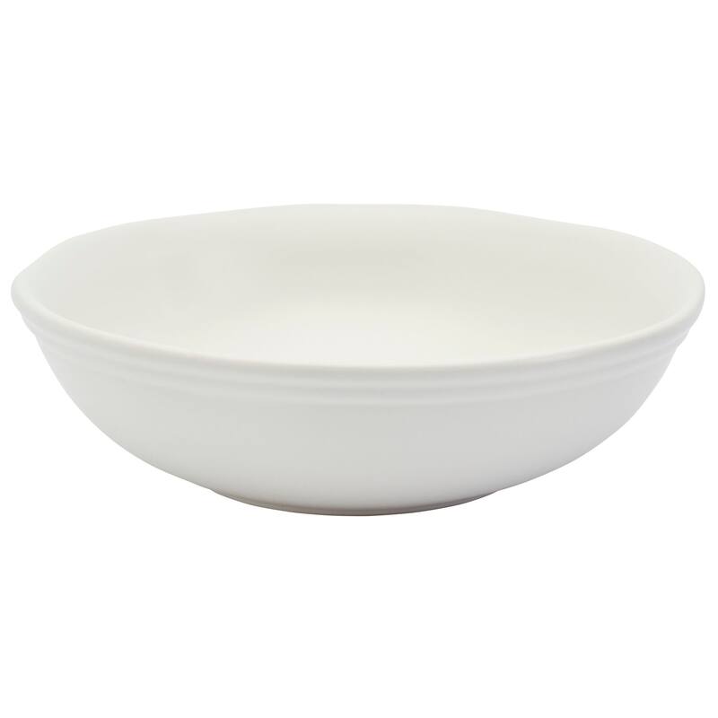 Bee & Willow White Earthenware Set of 2, 7" and 10.25" Round Serving Bowls