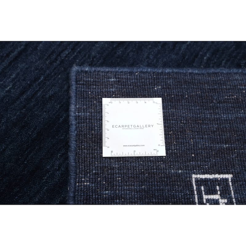 ECARPETGALLERY Hand Loomed Kashkuli Gabbeh Navy Wool Rug - 5'6 x 8'0