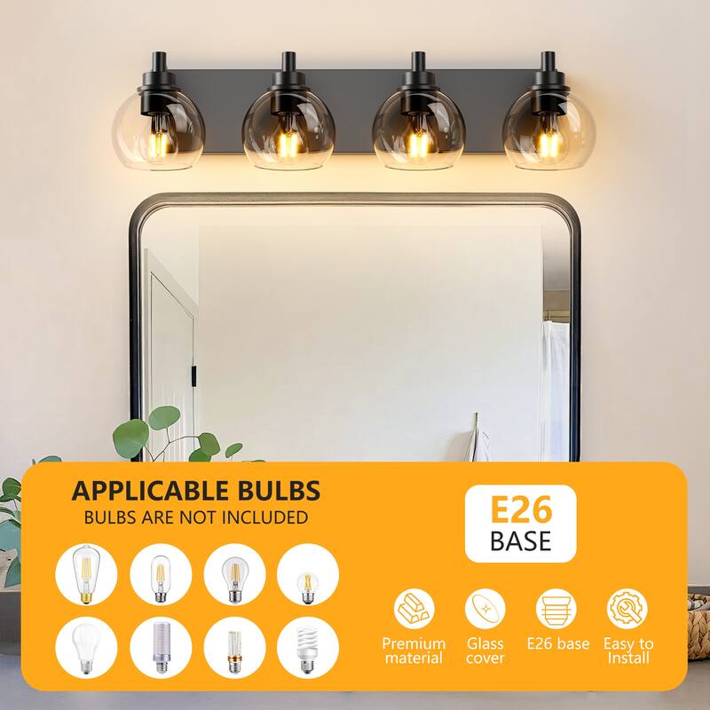 Industrial 4-Light Bathroom Vanity Light