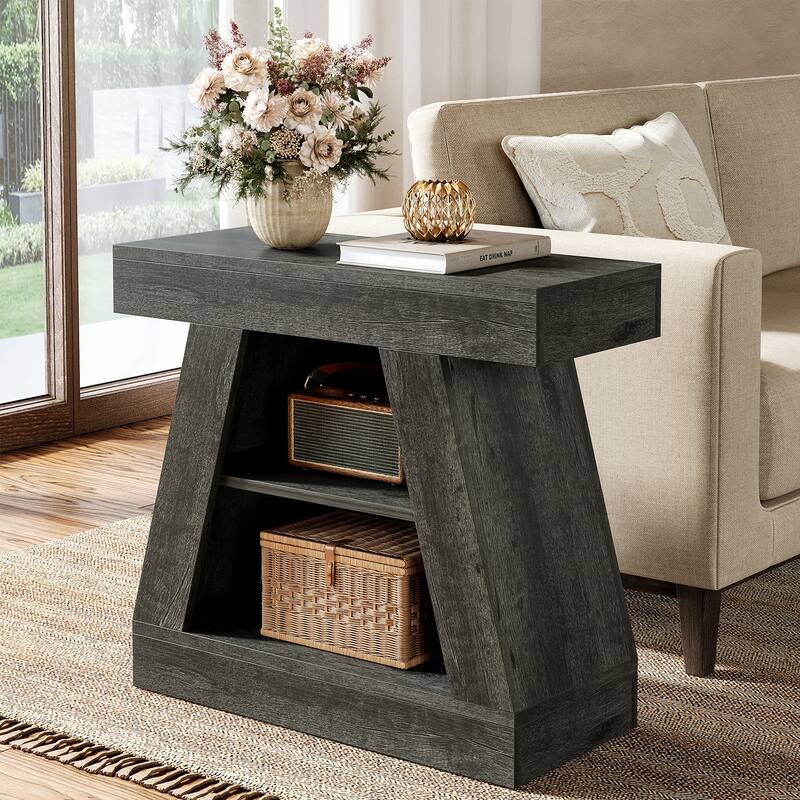 3-Tier End Table Side Table with Storage for Sofa Couch Living Room