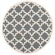 SAFAVIEH Courtyard Dorthey Indoor/ Outdoor Patio Backyard Rug - 7'10" x 7'10" Round - Anthracite/Beige