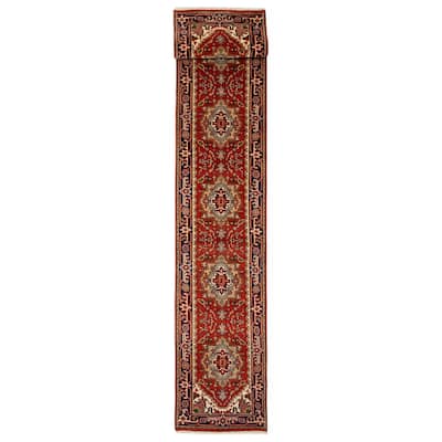 ECARPETGALLERY Hand-knotted Serapi Heritage Red Wool Rug - 2'6 x 25'9