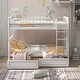 preview thumbnail 15 of 25, Twin over Twin Bunk Bed with Convertible Beds, Drawers, Sturdy Pine Wood Construction, Fence Guardrail, Easy Assembly, Grey