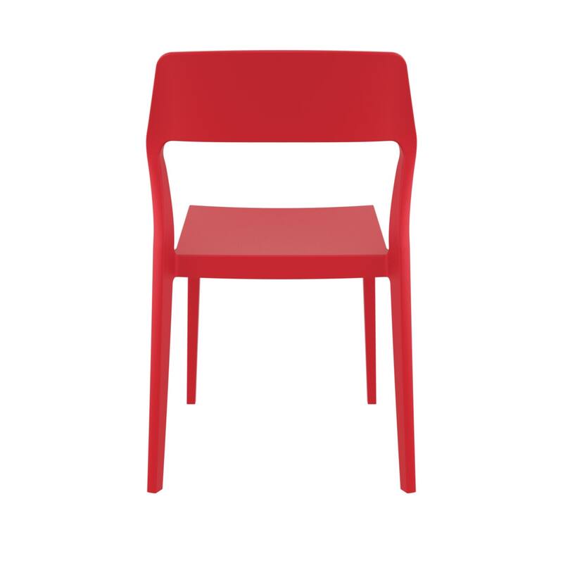 32.75" Red Solid Patio Dining Chair