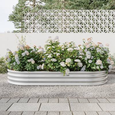 4x2x1ft Raised Garden Bed Kit, Galvanized Planter Raised Garden Beds