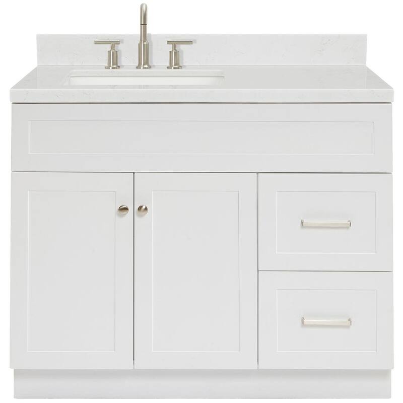Ariel F042SLCQRVO Hamlet 42" Free Standing Single Basin Vanity Set - White