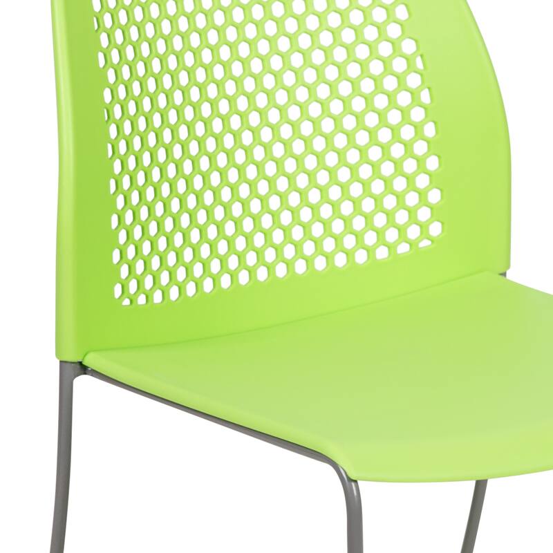 661 lb. Capacity Stack Chair with Air-Vent Back and Powder Coated Sled Base