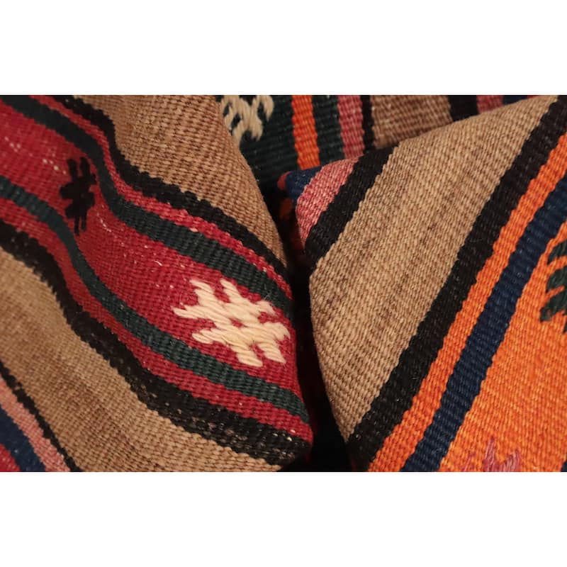 Hand Woven Oriental 100% Wool Carpet Southwestern Tribal Multi-Colored Kilim Area Rug - 8' 4'' X 4' 9''