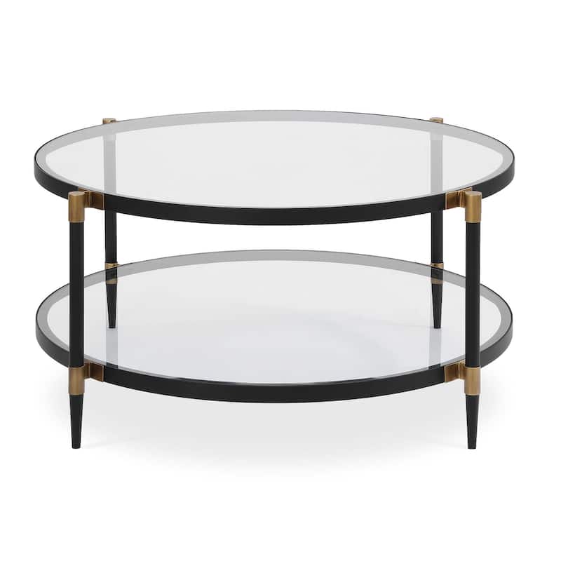 Uttermost Chadid Round Glass Coffee Table - 39.00" W x 18.25" H x 39.00" D