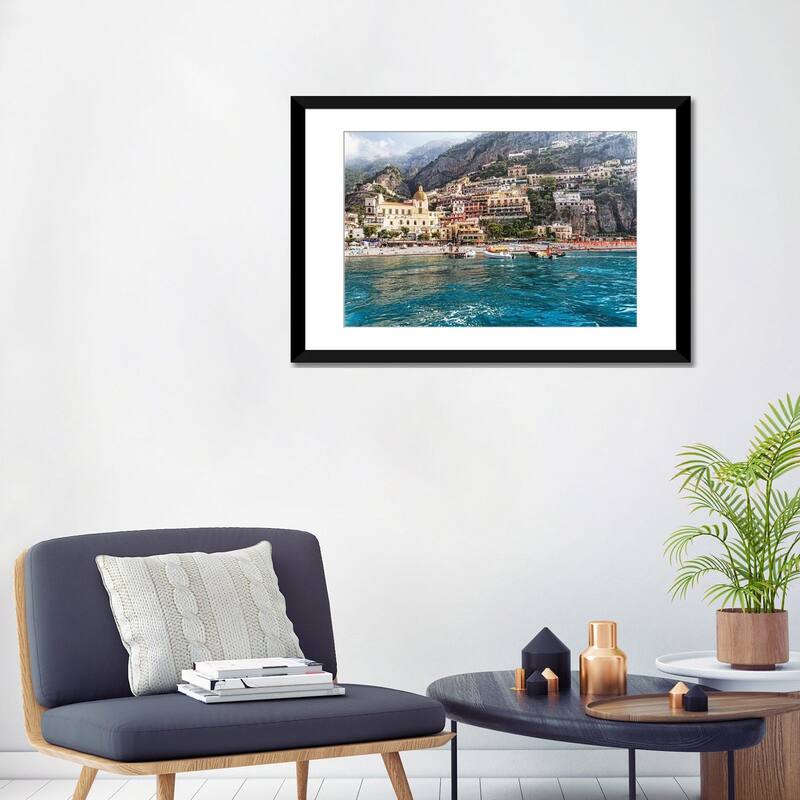 iCanvas "Low Angle View of Positano from The Sea, Amalfi Coast, Campania, Italy" by George Oze PFA