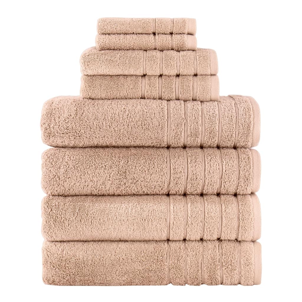 Towels Beyond 8 Piece Turkish Cotton Towel Set 670 GSM Washcloth, Hand & Bath Towel