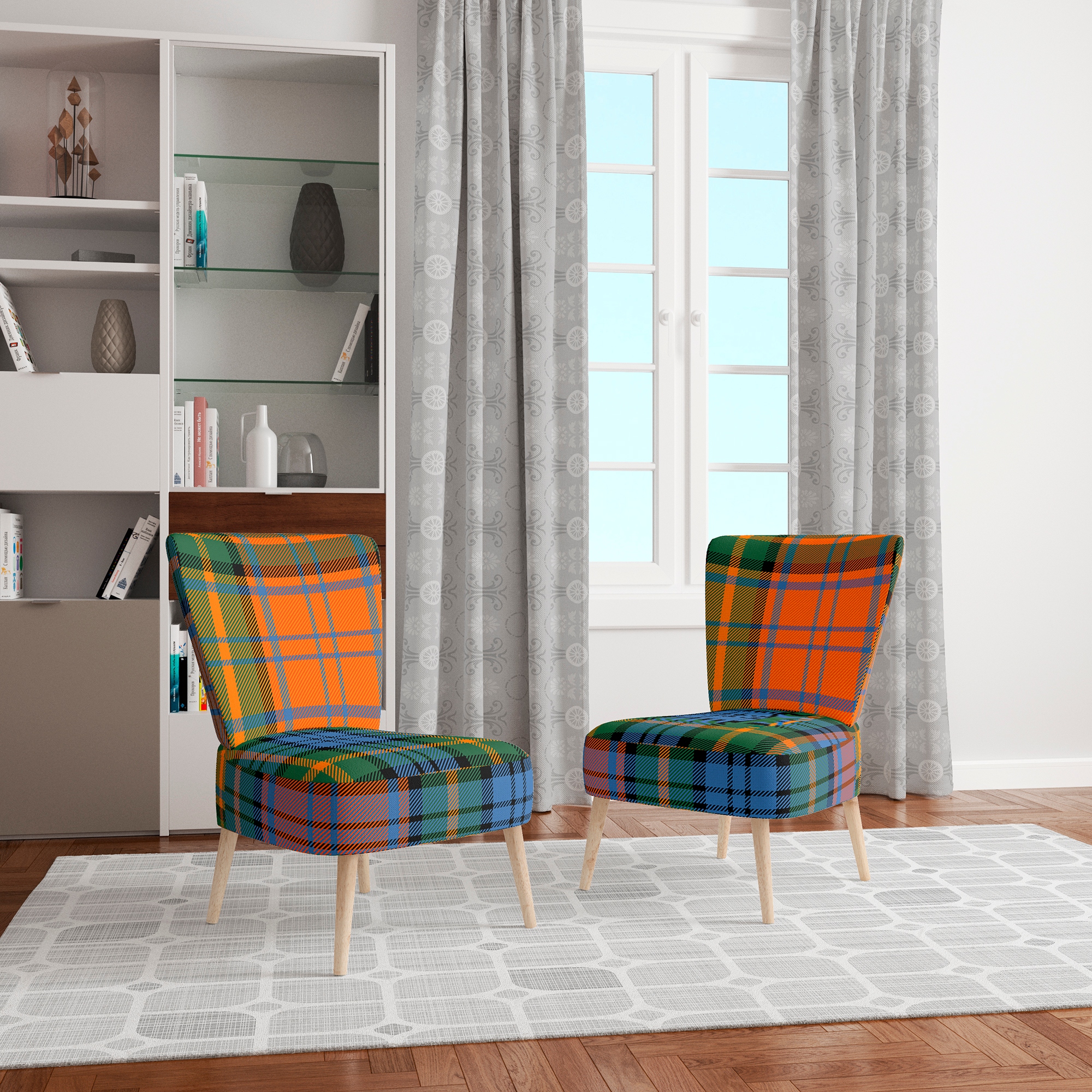 Green check chair outlet