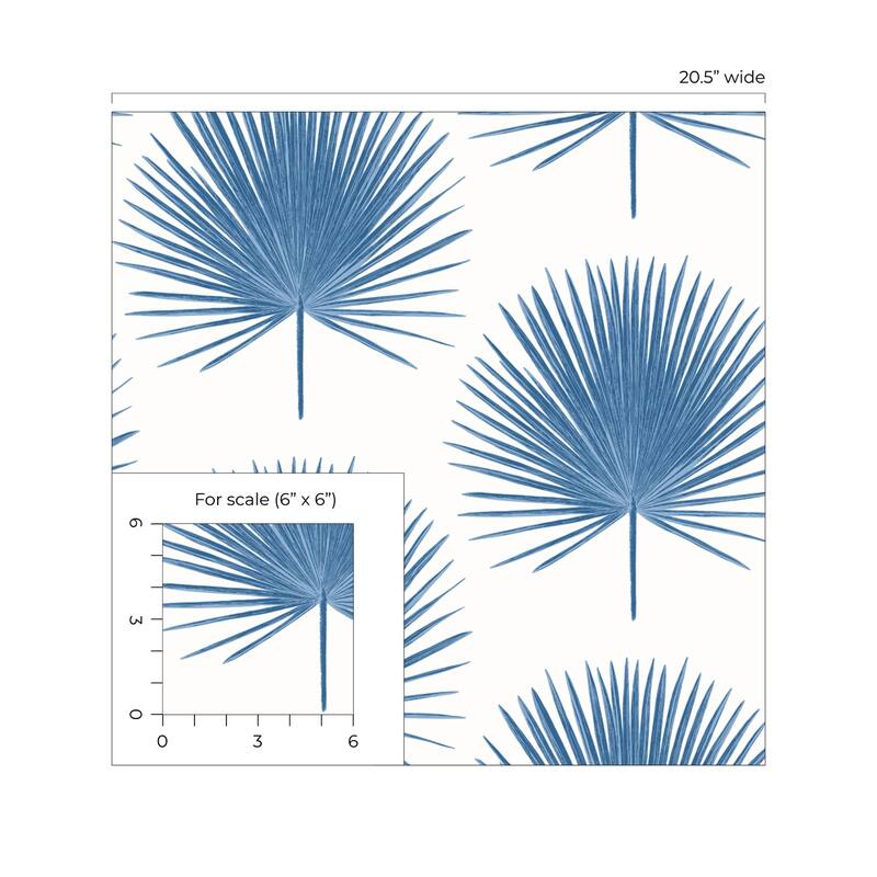 Seabrook Designs Palm Fronds Non-Woven Unpasted Wallpaper - 20.9 in. W x 33 ft. L