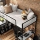 preview thumbnail 24 of 31, Furniture of America Jackson Modern Black Metal Loft Bed with Dual Desks and Closet Rod