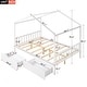 preview thumbnail 4 of 13, Full Size House Platform Bed with Two Drawers,Headboard and Footboard,Roof Design