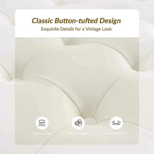 Oswald Modern Genuine Leather Bench with Button-tufted by HULALA HOME