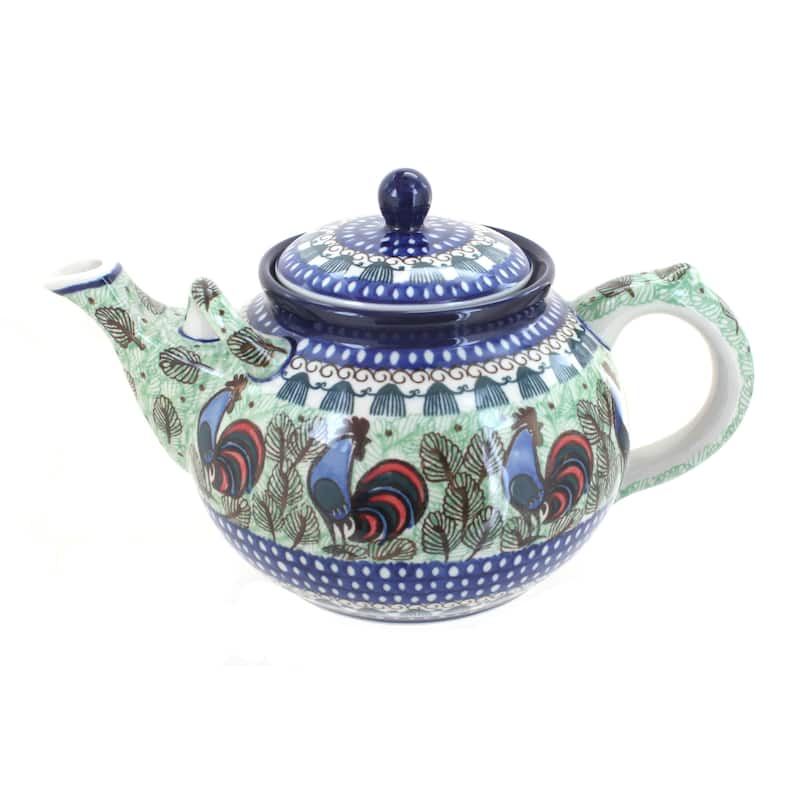 Blue Rose Polish Pottery 444 Ceramika Artystyczna Large Teapot