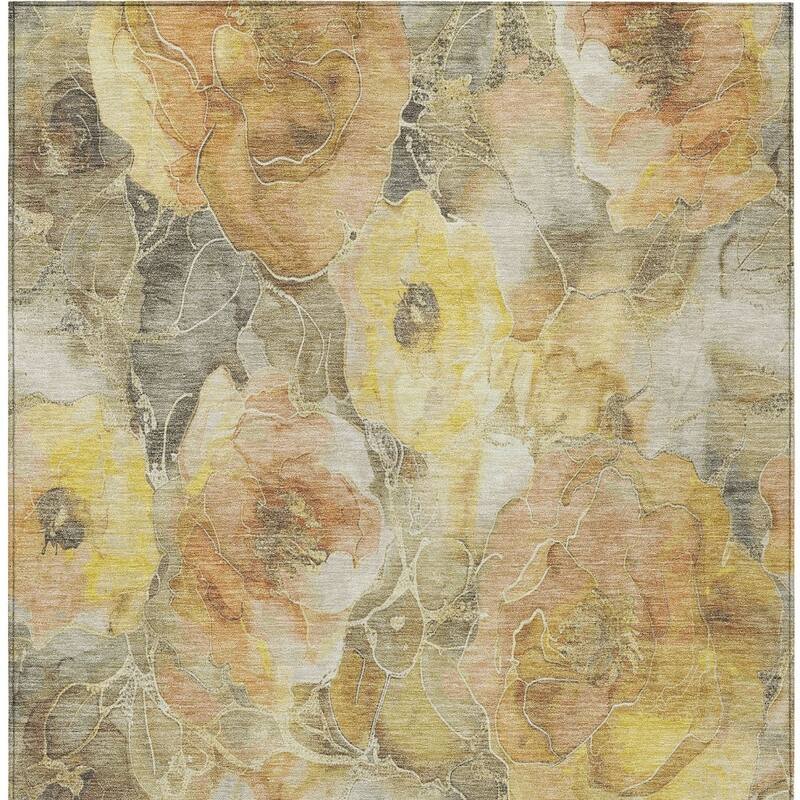 HomeRoots Floral Transitional Rectangle Outdoor Rug