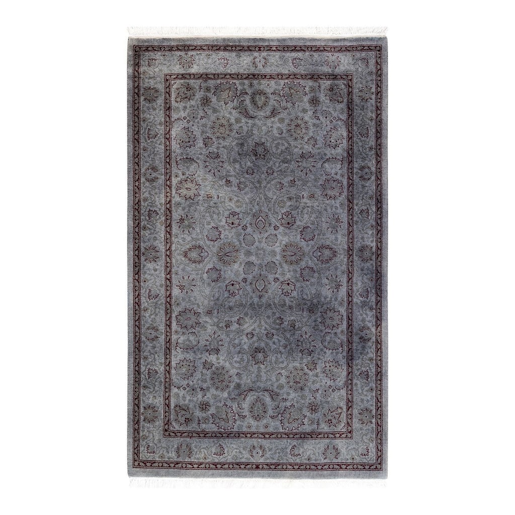 Overton Hand Knotted Wool Vintage Inspired Modern Contemporary Overdyed Gray Area Rug - 3' 1" x 5' 4"
