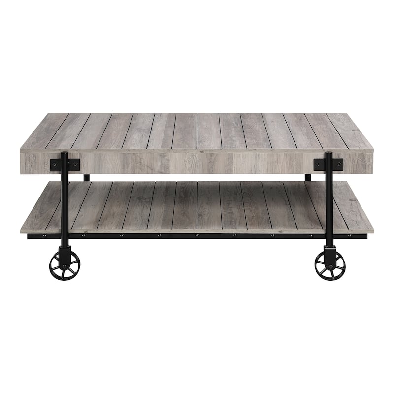 Hyssop Farmhouse 47-inch Steel 1-Shelf Coffee Table by Furniture of America