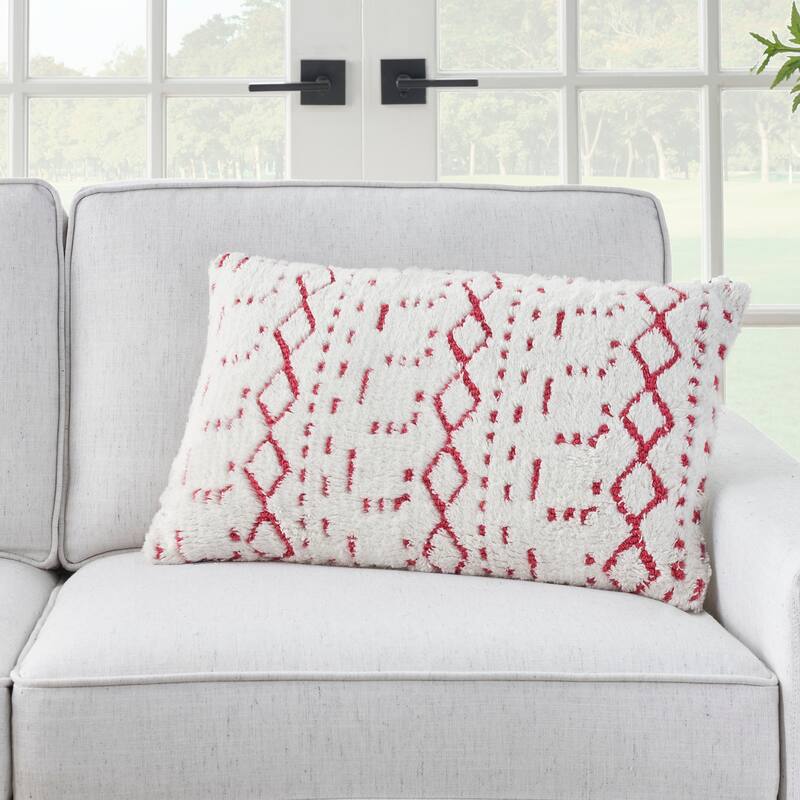 Mina Victory Life Styles Textured Geometric Boho Throw Pillow , ( 12"X20" )