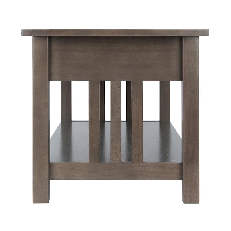 Stafford Coffee Table, Oyster Gray - 37.01 x 19.84 x 18.11 inches