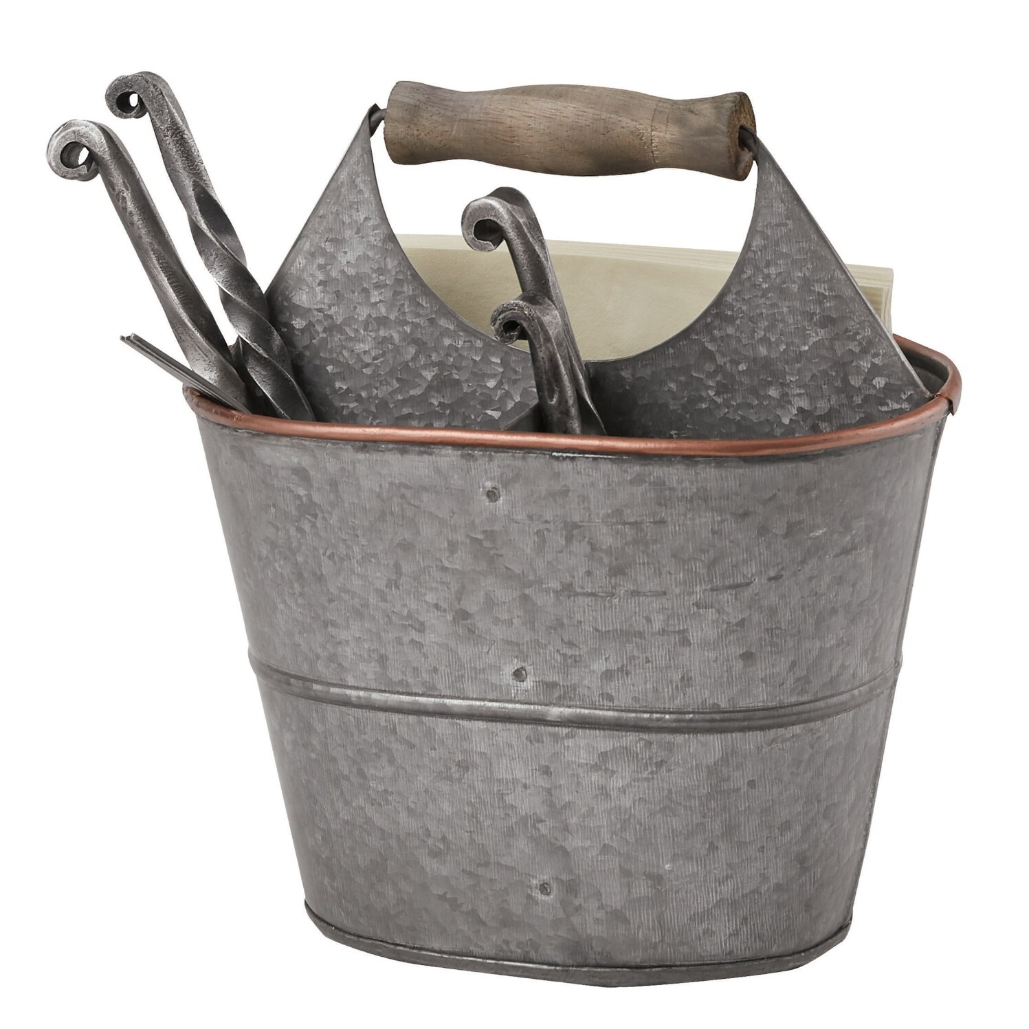 Shop Park Designs Edgefield Flatware Utensil Caddy Galvanized Metal Farmhouse Decor Overstock 20772748