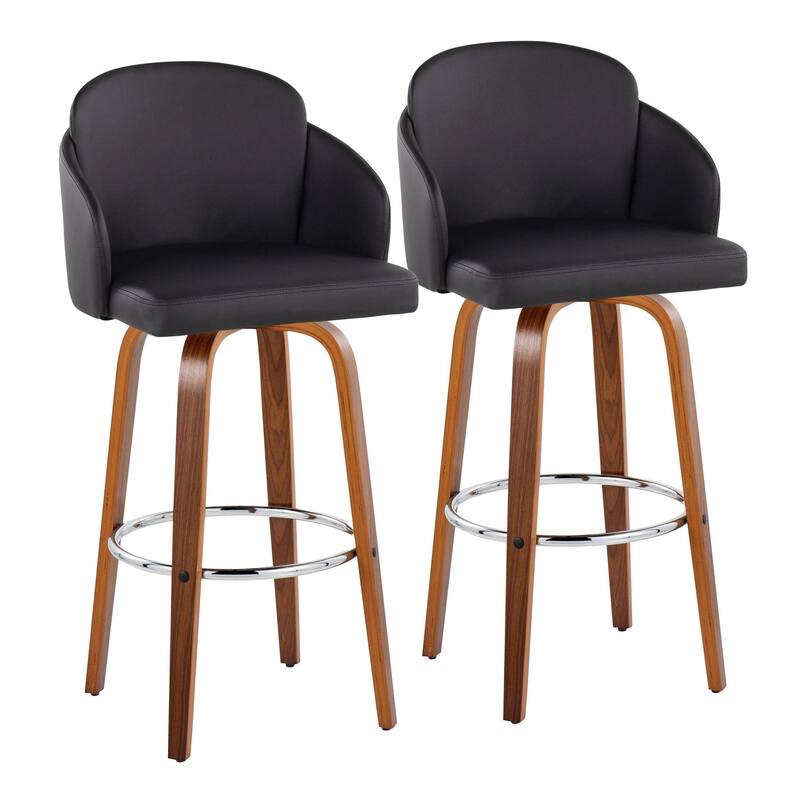 Dahlia 30" Fixed-Height Barstool - Set of 2 - Black
