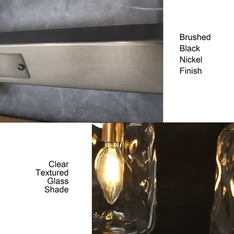 Modern Farmhouse 6-Light Chandelier Glass Kitchen Island Lights - L 33" x W14.5" x H 21.2"