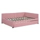 preview thumbnail 83 of 98, L-Shaped Backrest Daybed Upholstered Daybed Frame Classic Wood Slats Design with 2 Storage Drawers or Trundle, Full Size