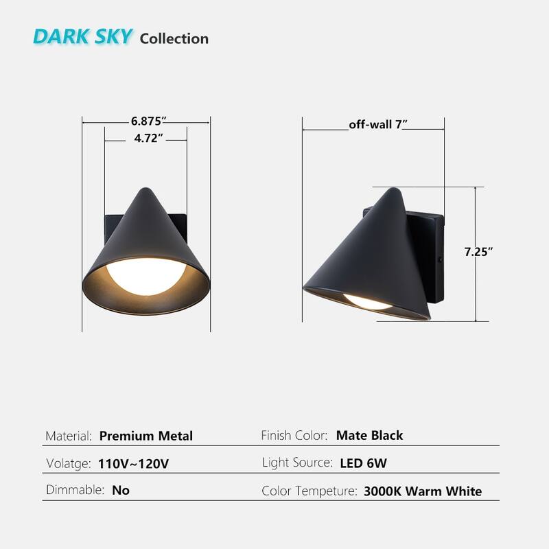 Modern LED Outdoor Wall Sconce Set of 2