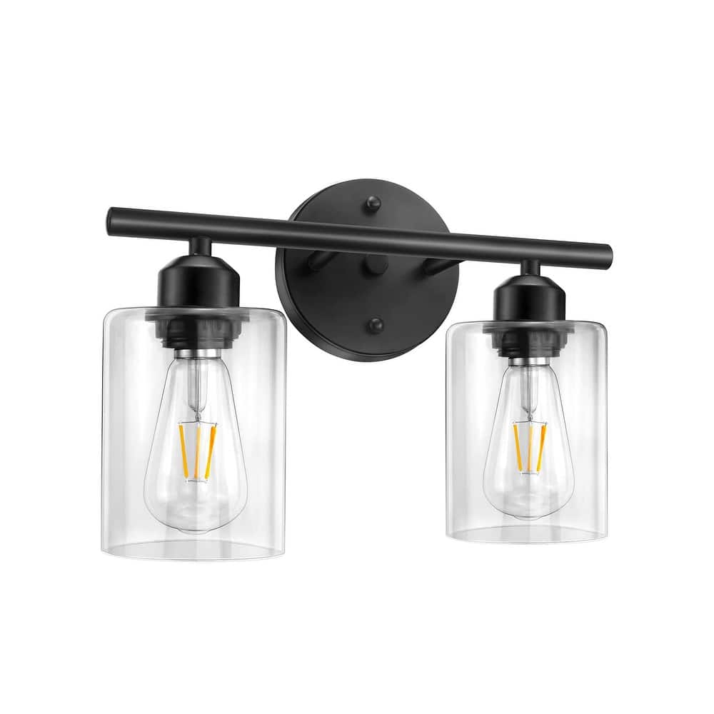 2-Light Dimmable Bathroom Vanity Light With Glass Shade