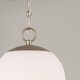 preview thumbnail 3 of 4, 9" W x 18" H 1-Light Capsule Pendant in Matte Brass with Faux Alabaster Glass and Alternating Loop Designer Chain
