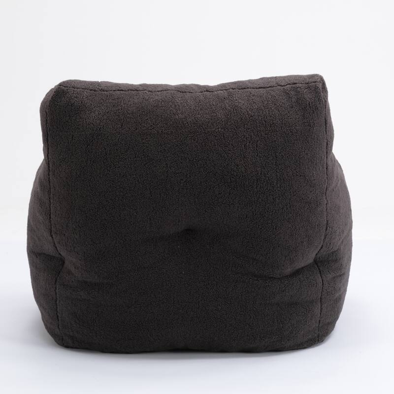 Dark Gray Teddy Modern 39.37" Upholstered Bean Bag Chair with Memory Sponge for Living Room