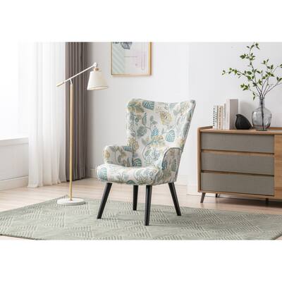Stylish Linen Tufted Button Wingback Vanity Chair for Living Room