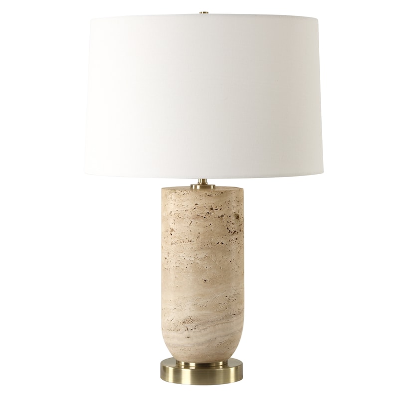 Uttermost Aubrey Travertine Table Lamp - 24.5" H X 16" W X 16" D