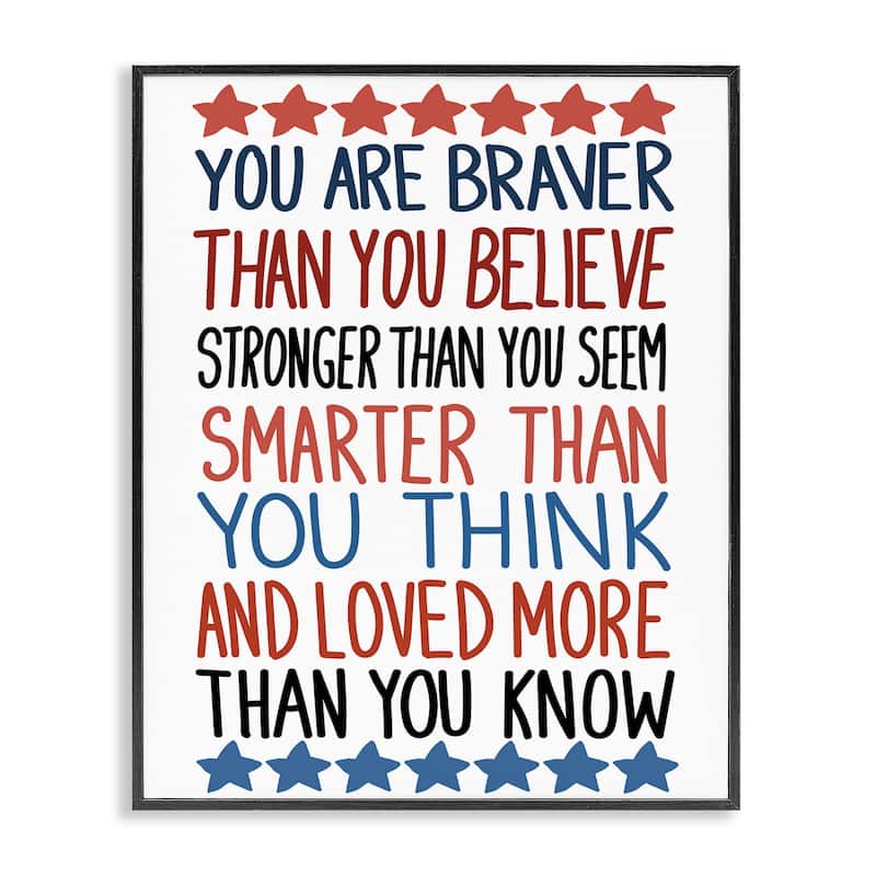 Stupell Bold Self Confidence Phrases Framed Giclee Art Design By Sweet Melody Designs - 11 x 14 - Black
