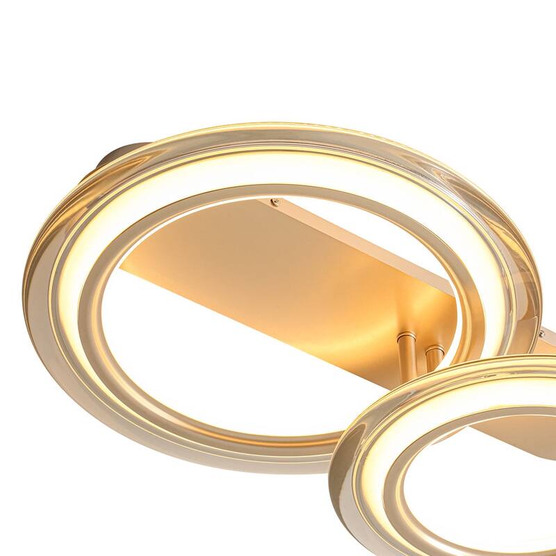 Modern Flats Double-circle Dimmable LED Semi-flush Mount - 26.0 in