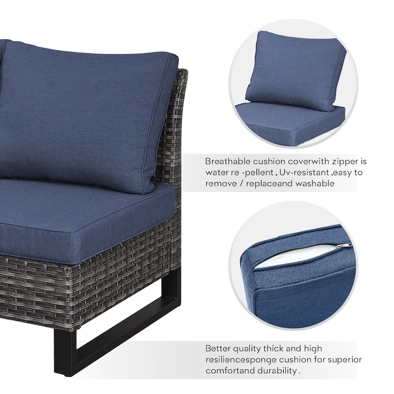 Outdoor Sectional Sofa High Back Sofa with Cushion