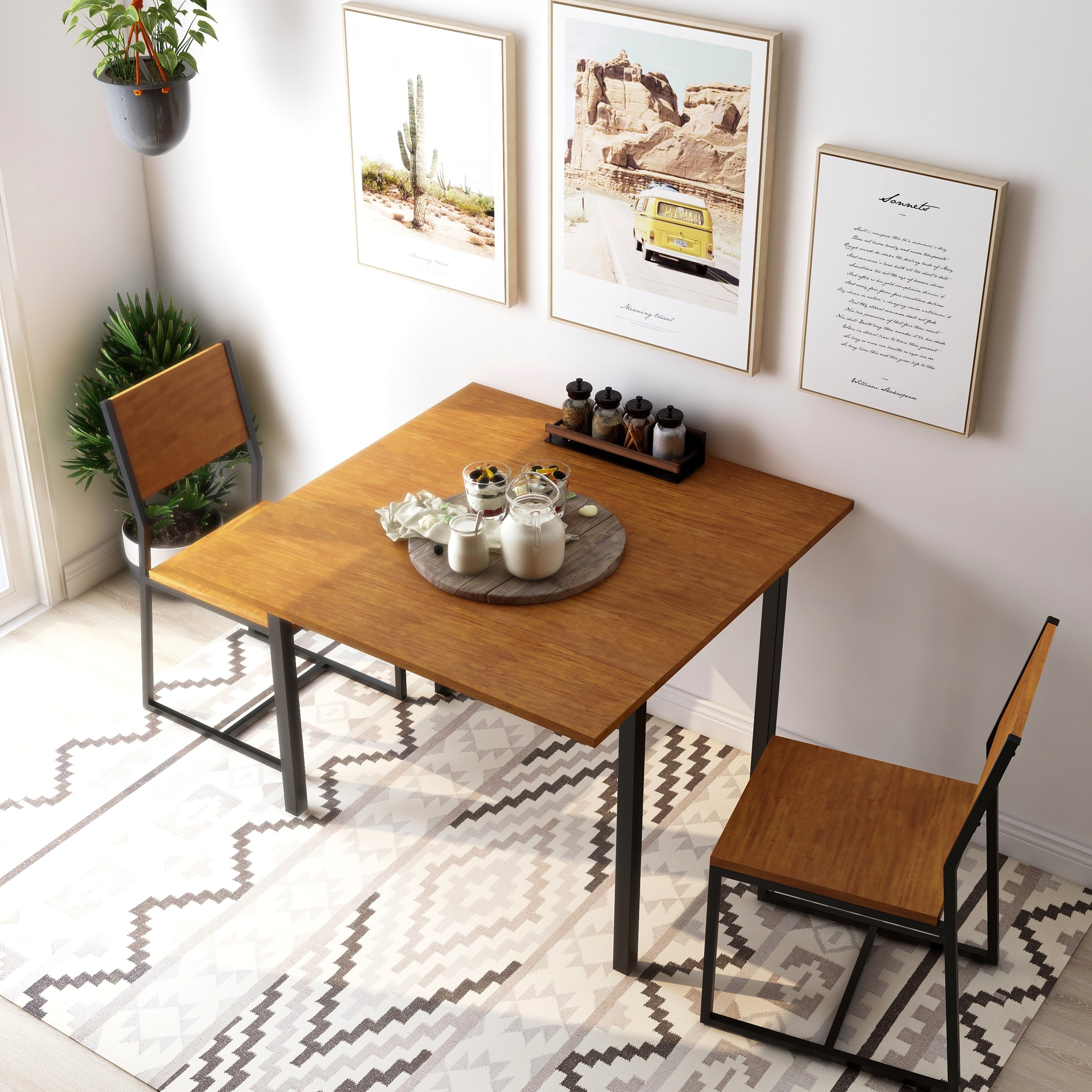 Shop Copper Grove Melnik 3 Piece Two Tone Dining Table Set