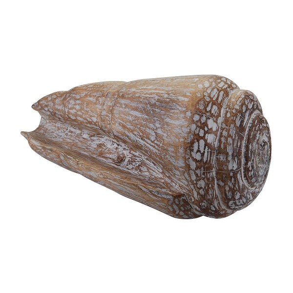 Elk Home 159-003 Wooden Cone Shell - Burn White Wash