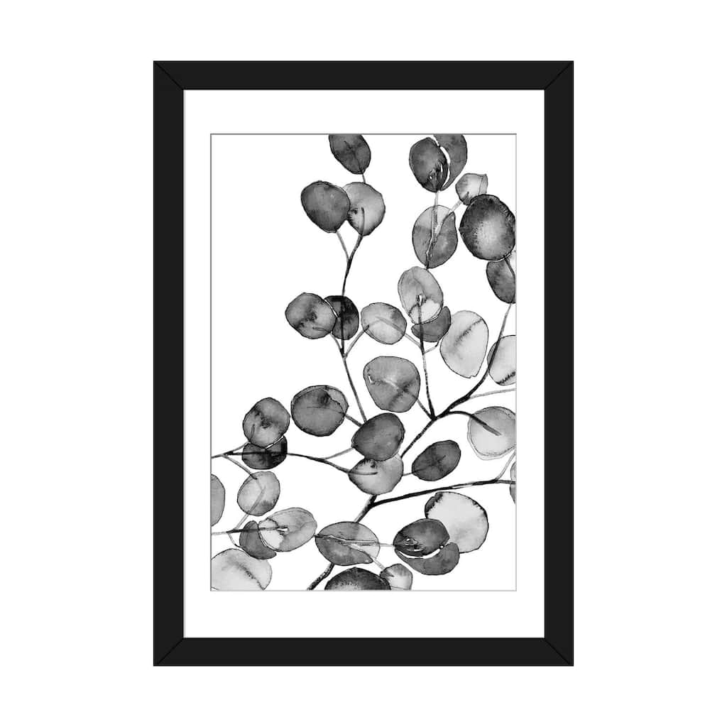 iCanvas "Eucalyptus Watercolor Black And White" by Monika Strigel PFA
