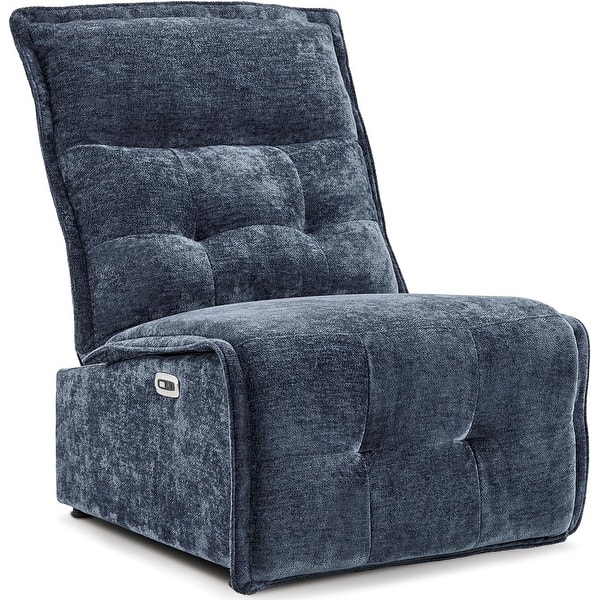 slide 2 of 35, MCombo Armless Power Recliner Chair with USB Ports, 3.5" Wall Clearance Electric Reclining Sofa Chair for Living Room, ALR01 Navy Blue