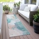 preview thumbnail 118 of 118, Machine Washable Indoor/Outdoor Abstract Dream Chantille Rug Turquoise - 2'3" x 7'6"