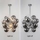preview thumbnail 6 of 10, 12-Light Modern Globe Glass Kitchen Island Pendant Sputnik Chandelier with Black Smoke Glass Globe - W24"